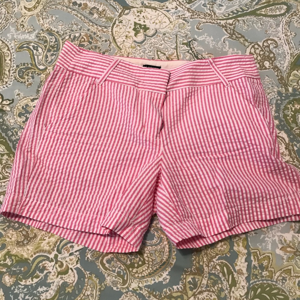 Pink seersucker shorts